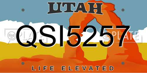 QSI5257 Utah License Plate