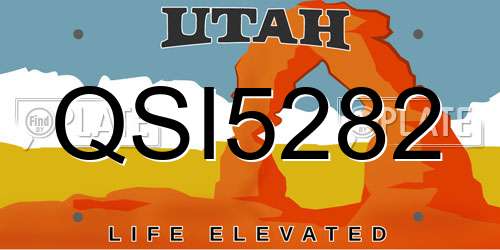 QSI5282 Utah License Plate