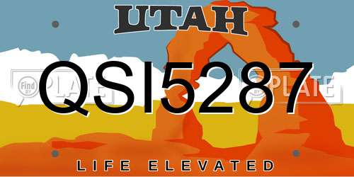 QSI5287 Utah License Plate