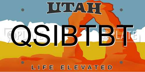 QSIBTBT Utah License Plate