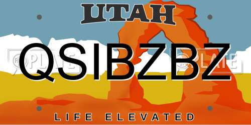 QSIBZBZ Utah License Plate