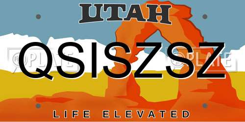 QSISZSZ Utah License Plate
