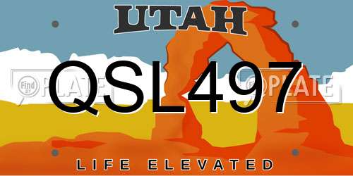 QSL497 Utah License Plate