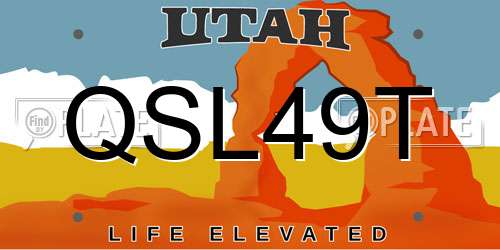 QSL49T Utah License Plate