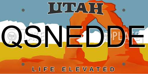 QSNEDDE Utah License Plate