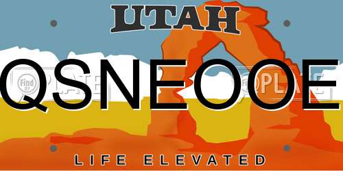 QSNEOOE Utah License Plate