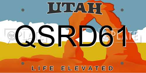 QSRD61 Utah License Plate