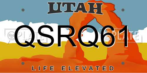 QSRQ61 Utah License Plate
