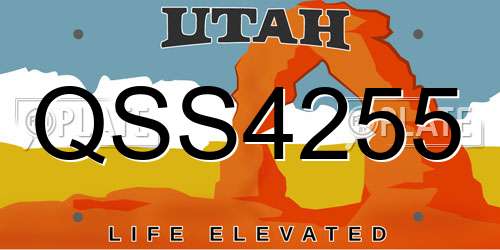 QSS4255 Utah License Plate