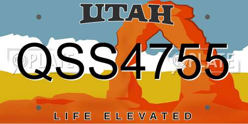 QSS4755 Utah License Plate