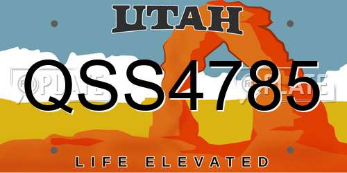 QSS4785 Utah License Plate
