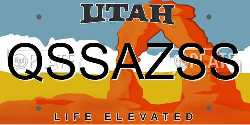 QSSAZSS Utah License Plate