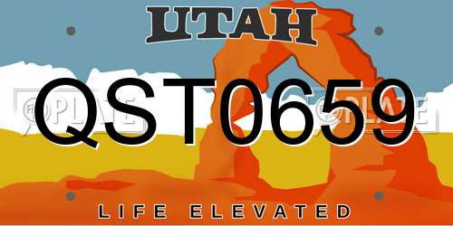 QST0659 Utah License Plate