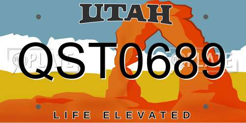 QST0689 Utah License Plate