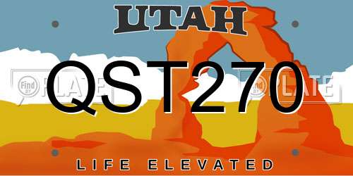 QST270 Utah License Plate