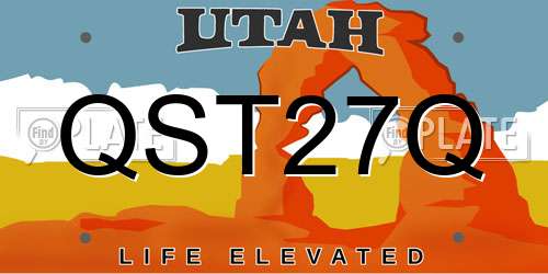 QST27Q Utah License Plate
