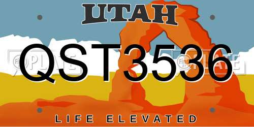 QST3536 Utah License Plate