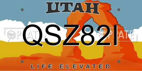 QSZ82I Utah License Plate