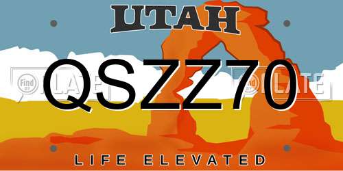 QSZZ70 Utah License Plate