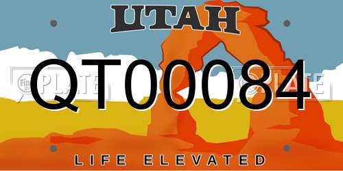 QT00084 Utah License Plate