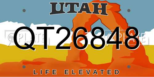 QT26848 Utah License Plate