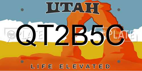 QT2B5C Utah License Plate