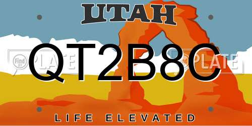 QT2B8C Utah License Plate