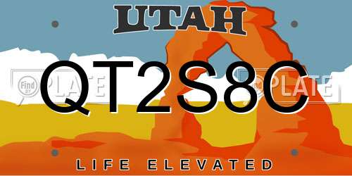 QT2S8C Utah License Plate