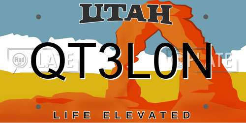 QT3L0N Utah License Plate
