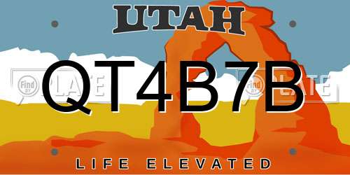 QT4B7B Utah License Plate