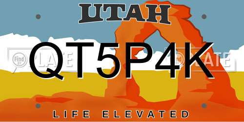 QT5P4K Utah License Plate