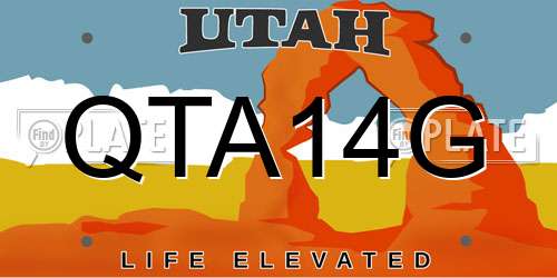 QTA14G Utah License Plate