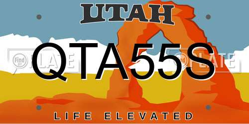 QTA55S Utah License Plate