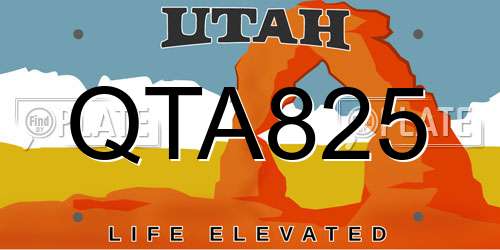 QTA825 Utah License Plate