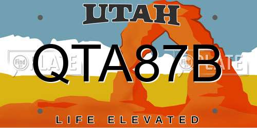QTA87B Utah License Plate