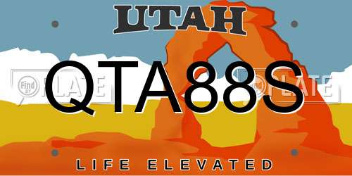 QTA88S Utah License Plate