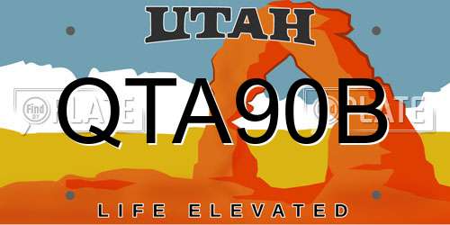 QTA90B Utah License Plate