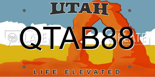QTAB88 Utah License Plate
