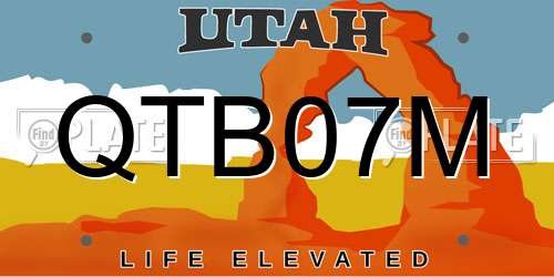 QTB07M Utah License Plate