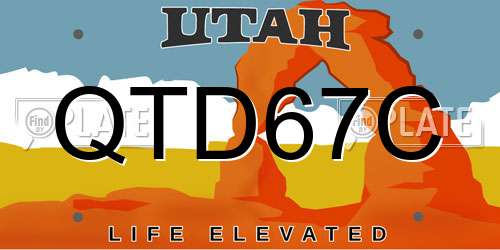 QTD67C Utah License Plate