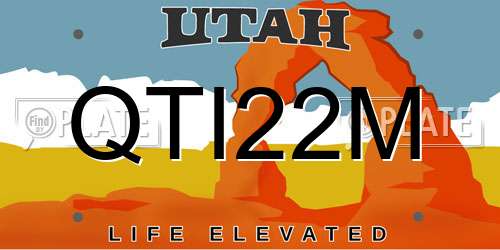 QTI22M Utah License Plate