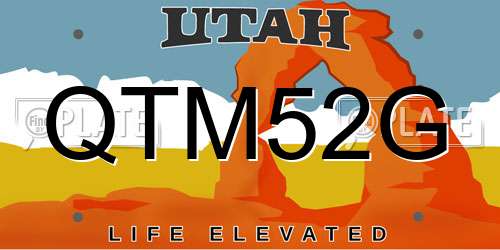 QTM52G Utah License Plate