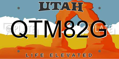 QTM82G Utah License Plate