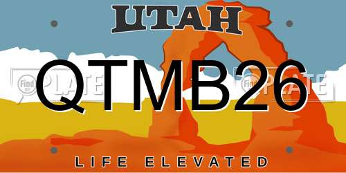 QTMB26 Utah License Plate