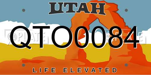 QTO0084 Utah License Plate