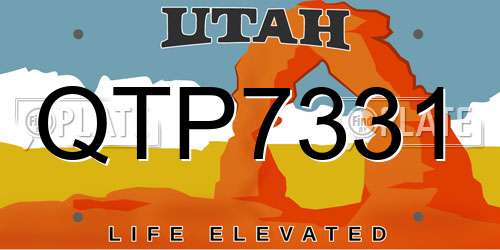 QTP7331 Utah License Plate