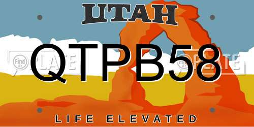 QTPB58 Utah License Plate