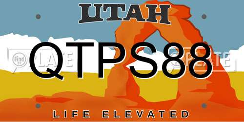 QTPS88 Utah License Plate