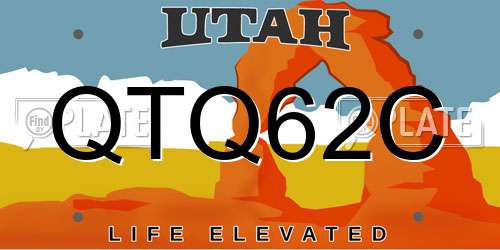 QTQ62C Utah License Plate