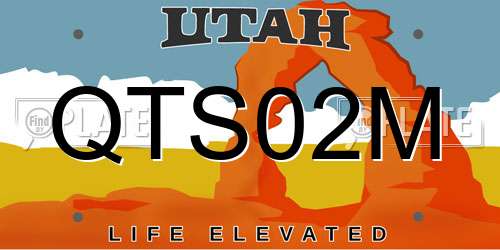 QTS02M Utah License Plate